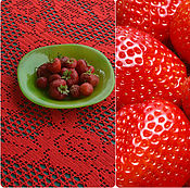 Для дома и интерьера handmade. Livemaster - original item Tablecloth knitted openwork red fillet crochet handmade. Handmade.