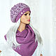 'Braids ' in pink, set: double hat and scarf. Headwear Sets. Natalie Wool -Art. Online shopping on My Livemaster.  Фото №2