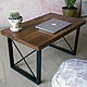 Table made of solid oak and metal in loft style, Tables, Moscow,  Фото №1