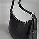 Women's black leather bag made of python leather. Crossbody bag. ulijana-zijangirova. My Livemaster. Фото №6