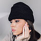 Пилотка чёрная из эко меха КАНТ с кантом из эко кожи З22-01. Пилотки. MoroshkaHats Головные уборы. Интернет-магазин Ярмарка Мастеров.  Фото №2