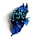 Festive brooch flower with stamens Salute blue azure with turquoise. Brooches. De-Si-Re. My Livemaster. Фото №4
