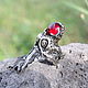 Octopus ring with garnet made of 925 HB0080 silver. Rings. Sunny Silver. My Livemaster. Фото №5