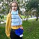 Сумка на пояс из натурального меха кролика Рекс цвета электрик. Поясная сумка. NataliFurs (НаталиФурс). Ярмарка Мастеров.  Фото №6