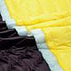 Мембранная стеганая ткань на синтепоне Moncler, цвет желтый/фиолет. Ткани. Итальянские ткани. Интернет-магазин Ярмарка Мастеров.  Фото №2