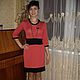 Коралловое платье с черной отделкой, Платья, Рыбинск,  Фото №1