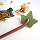 Wooden Ivy hairpin made of Beech with a real ECO leaf. Hairpin. WonderLand. My Livemaster. Фото №4