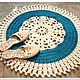Handmade carpet knotted cord snowflake small. Carpets. knitted handmade rugs (kovrik-makrame). My Livemaster. Фото №6