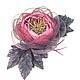 Garden Dusky Rose. Brooch-hair clip flower is made of fabric and genuine leather. Brooches. ms. Decorator. My Livemaster. Фото №6