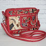 Сумки и аксессуары handmade. Livemaster - original item Cross-body handbag, India, Red, Textile, Cotton. Handmade.