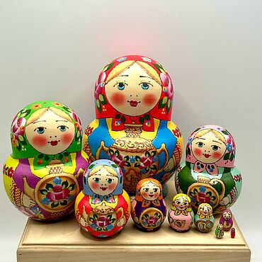 Русский стиль ручной работы. Ярмарка Мастеров - ручная работа Матрешка с самоваром 10 мест. Handmade.