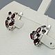 Silver earrings with natural garnets, Earrings, Moscow,  Фото №1