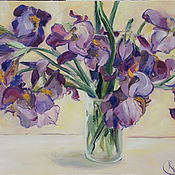 Картины и панно handmade. Livemaster - original item Oil painting. Irises. Handmade.