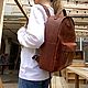 Рюкзак коричневый кожаный из итальянской кожи, мужской рюкзак, Рюкзаки, Самара,  Фото №1