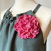 Украшения handmade. Livemaster - original item Pin Brooch: Pink coral flower. Decoration on dress.. Handmade.