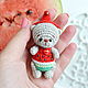 Bear watermelon knitted toy in clothing. Stuffed Toys. Natalie crochet flowers. Online shopping on My Livemaster.  Фото №2