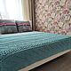Knitted plush plaid of blue color of large knitting. Bedspreads. komarovanata. Online shopping on My Livemaster.  Фото №2