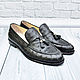 Men's Ostrich Leather Loafers with Tassels