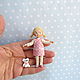MOVABLE Miniature doll - girl. Dollhouse miniature 1:12, Doll houses, Dresden,  Фото №1