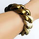 Tricolor Leather Chain Bracelet Fashion chain color Gold Bronze chain, Chain bracelet, Moscow,  Фото №1