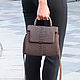 Chocolate Python leather handbag. Classic Bag. exotiqpython. Online shopping on My Livemaster.  Фото №2