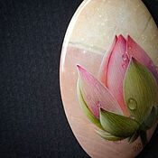 Кулон с росписью на натуральном камне. Лаковая миниатюра. Бабочки