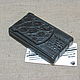 Black cigarette case for thin (Slims) cigarettes with crocodile insert, Cigarette cases, Abrau-Durso,  Фото №1