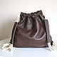 Chocolate Backpack Bag leather medium with pocket. Backpacks. BagsByKaterinaKlestova (kklestova). My Livemaster. Фото №4
