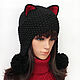 kit: Hat with ears Cat and shirt front knitted. Caps. Space Cat Knitting. Online shopping on My Livemaster.  Фото №2