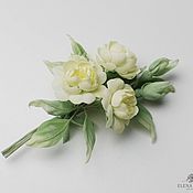 Brooch flower silk. Rosa 