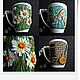 Mug decorated with polymer clay, Mugs and cups, Voronezh,  Фото №1
