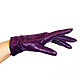 Order Size 7. Elegant winter gloves made of purple leather and velour. Butichok from N.. Livemaster. . Vintage gloves Фото №3