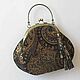 Women's leather bag BLACK and GOLD PAISLEY-2.A bag with a clasp. Clasp Bag. Irina Vladi. My Livemaster. Фото №5