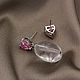 Заказать Швензы Pink heart (210112035-082Spink). Родий (rhodium). Ярмарка Мастеров. . Швензы Фото №3