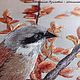 "Птичка Сорокопут",  вышивка шелком. Pictures. Irina  Art embroidery. My Livemaster. Фото №4