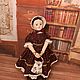 Заказать Кукла реплика кукол Izannah Walker, Инди в бордовом. Инна Разуваева. Ярмарка Мастеров. . Интерьерная кукла Фото №3