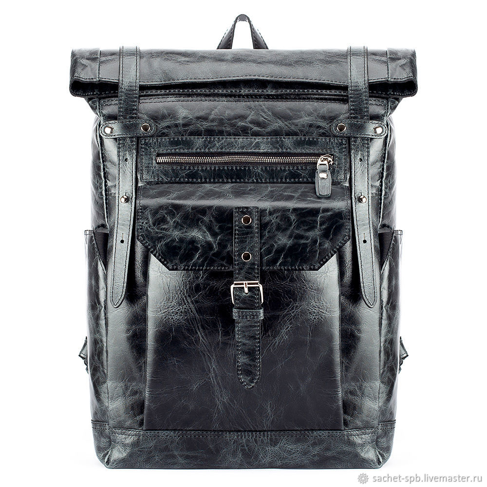 Men's leather backpack 'Orlando' (black antique), Backpacks, St. Petersburg,  Фото №1