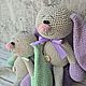 Пара вязаных игрушек - кролики, подарок на день рождения. Амигуруми куклы и игрушки. МЭРИДЖЕЙН. Ярмарка Мастеров.  Фото №13