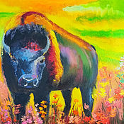 Картины и панно handmade. Livemaster - original item Painting with a bull 