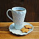 Tea pair Vintage turquoise. Single Tea Sets. author's ceramics. Online shopping on My Livemaster.  Фото №2