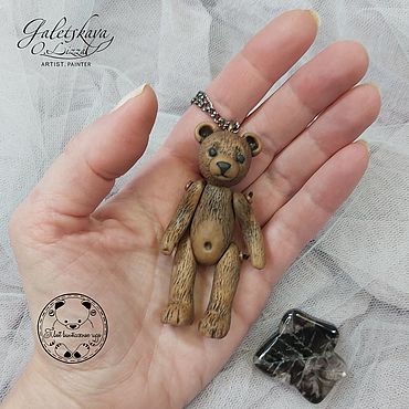 Куклы и игрушки ручной работы. Ярмарка Мастеров - ручная работа Тедди-мишка Молочный Шоколад из полимерной глины. Handmade.