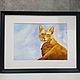 Акварельная картина солнечный кот. Картины. Azaliya-7. Интернет-магазин Ярмарка Мастеров.  Фото №2