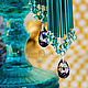 Earrings-brush: Earrings Caroline with pendants Turquoise emerald earrings. Tassel earrings. LADY-LIZA jewelry shop. My Livemaster. Фото №5