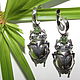 Серьги "Скарабеи", scarab, скарабей, жук, серебро, Серьги классические, Москва,  Фото №1
