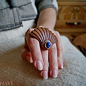 Кольцо деревянное Инь Янь с серебряными вставками
