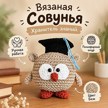 Куклы и игрушки ручной работы. Ярмарка Мастеров - ручная работа Вязаная Совунья. Хранитель знаний. Handmade.
