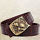 Genuine crocodile leather belt with 'warrior' buckle'!, Straps, St. Petersburg,  Фото №1