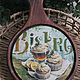 Доска для подачи "Bistro" с кексами коричневая зелёная охра. Утварь. Уютная мастерская Елизаветы Силовой. Ярмарка Мастеров.  Фото №6
