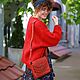 Кожаная сумочка "Ханна" в красном цвете, Классическая сумка, Гатчина,  Фото №1