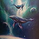 Order A picture with whales in the sky. Oil painting 25/35. Fleurdelys-art. Livemaster. . Pictures Фото №3